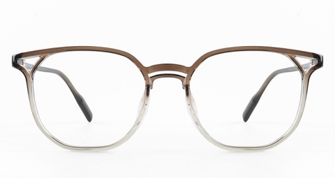 LA-83426 TR 鏤空設計多邊形框眼鏡，鏡框兩側上角綴有貓耳鏤空設計，可以提拉臉部線條，為整支鏡框帶來活潑兼具時尚的設計感