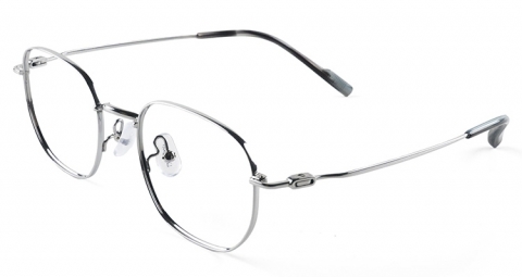 體型細緻輕巧的多邊形框，用圓角及框下緣的流暢曲線，柔和臉部線條輪廓，配戴起來輕盈無負擔