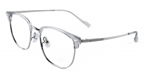 復古的眉型鏡框與方圓框的碰撞結合，擦出一種知性斯文的感覺