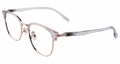 復古的眉型鏡框與方框的碰撞結合，擦出一種知性斯文的感覺