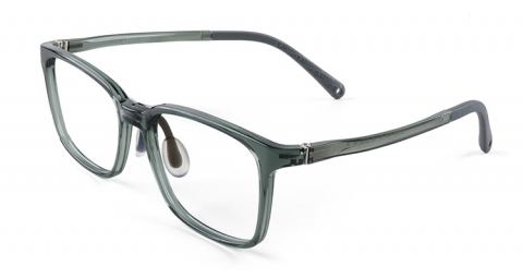 帶有透明感的綠色框面，流露溫暖氣質，配戴起來有清爽的透視效果